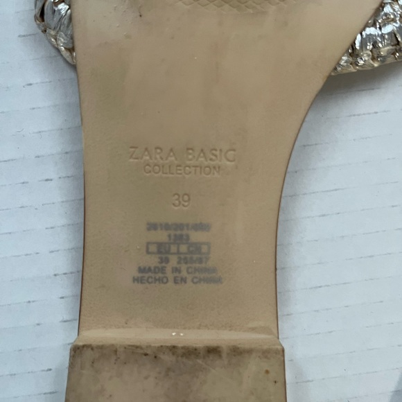 ZARA SILVER-TONED FABRIC SLIDES - Picture 4 of 6